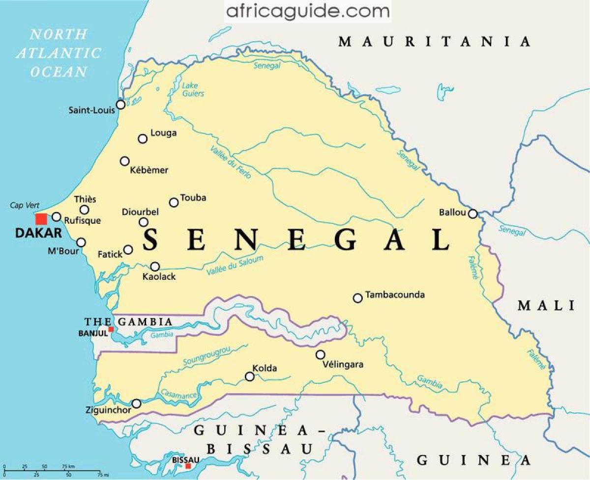 Річки Сенегал карта Африки