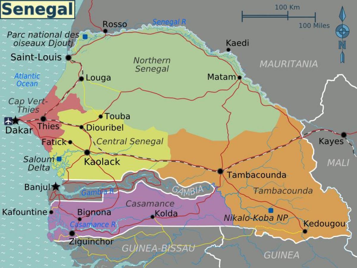 карта Сенегалу політичних