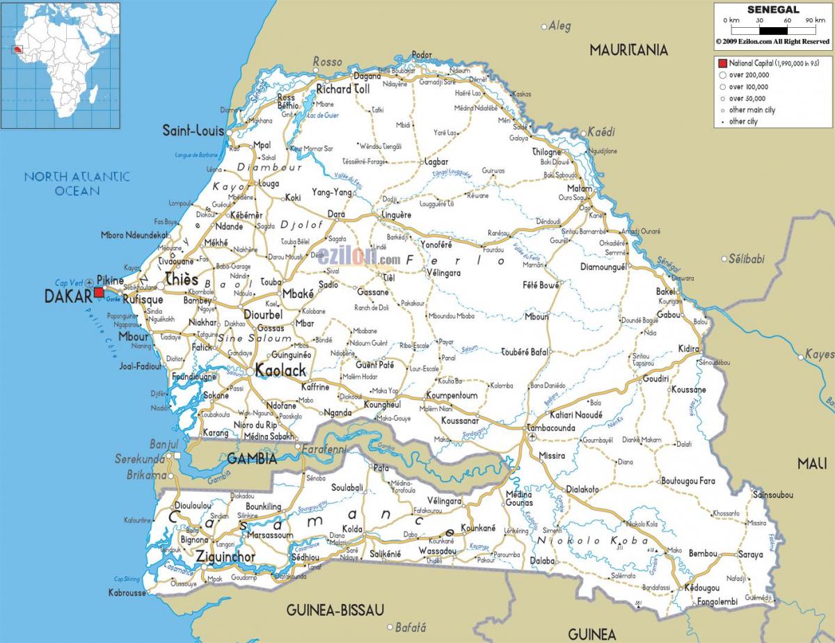 Сенегал карті казаманс 